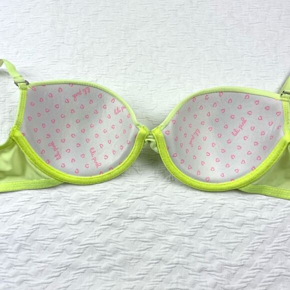 BUY 1 ONE GET 1 FREE Lili pink 34b neon bright yellow demi bra - Picture 7 of 10